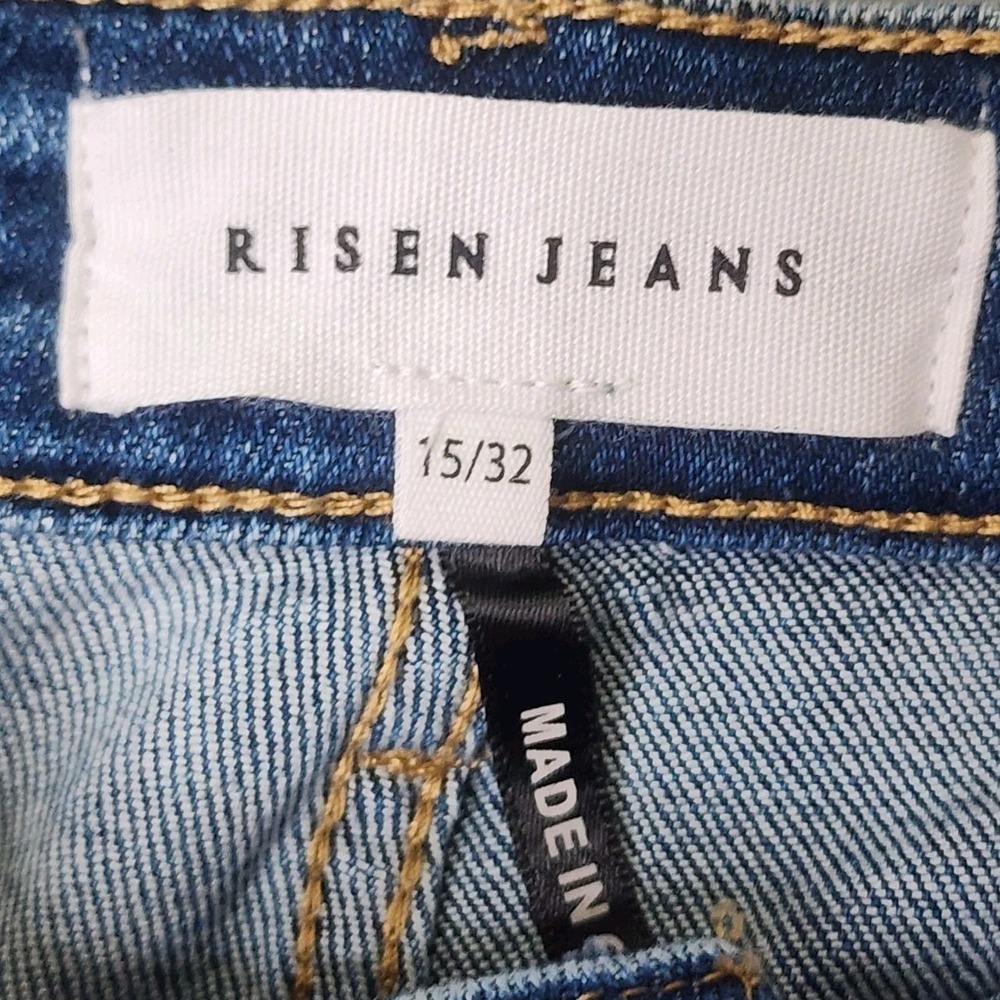 RISEN High Rise Relaxed Fit Skinny Jeans 28" Inseam Womens Size 15/32 NEW - Picture 3 of 12